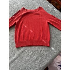 Aéropostale Rust Red Lace Up Sleeve Knit Sweater S
